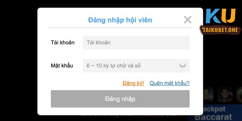 Cách đăng nhập tài khoản thành viên Kubet